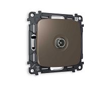 Комплект механизма TV розетки проходной AMBRELLA VOLT OMEGA Темная бронза матовый 5-1000 MHz 4dB QUANT (OP6430, VM211) MO643030