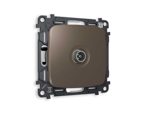 Комплект механизма TV розетки оконечной AMBRELLA VOLT OMEGA Темная бронза матовый 50-870 MHz 1dB QUANT (OP6430, VM202) MO643010