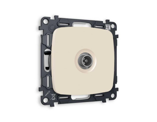 Комплект механизма TV розетки проходной AMBRELLA VOLT OMEGA Бежевый матовый 5-1000 MHz 4dB QUANT (OP3330, VM211) MO333030