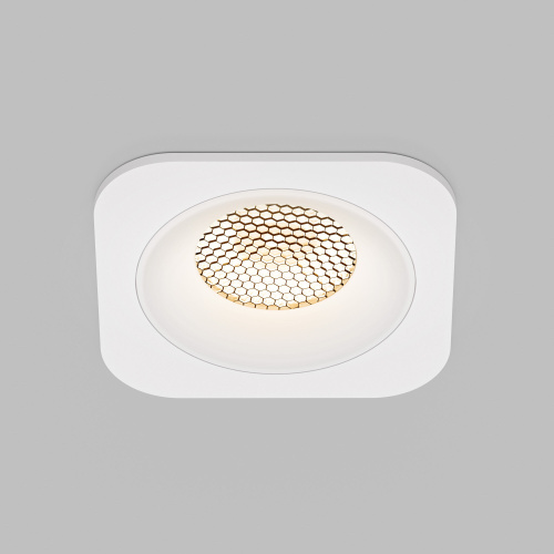 Светильник встраиваемый с антибликовой решеткой Tetro 10W 3000K белый IP44 15276/LED Светильник встраиваемый с антибликовой решеткой Tetro 10W 3000K белый IP44 15276/LED