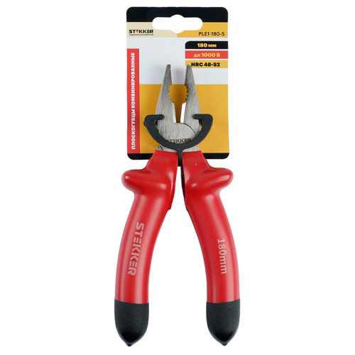 Плоскогубцы комбинированные диэлектрические STEKKER,  180мм, PLE1-180-S фото 4