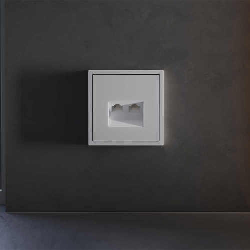 Накладка для розетки компьютерной двойной RJ45+RJ45 кат.6, S70 (серый) Voltum VLS001416 Накладка для розетки компьютерной двойной RJ45+RJ45 кат.6, S70 (серый) Voltum VLS001416