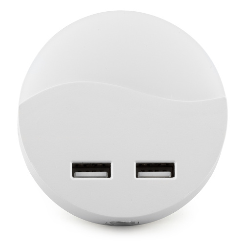 Светильник ночник Feron c 2мя USB выходами, FN1122 0,5W 230V, белый фото 9