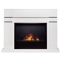 Электрокамин RealFlame Lindelse 26 WT белый с очагом 3D Cassette 630 Black Panel