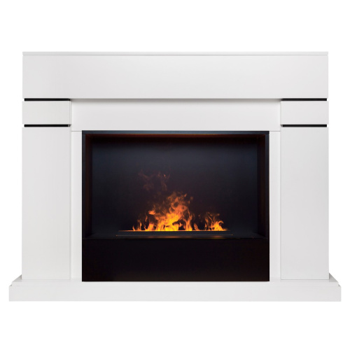 Электрокамин RealFlame Lindelse 26 WT белый с очагом 3D Cassette 630 Black Panel Электрокамин RealFlame Lindelse 26 WT белый с очагом 3D Cassette 630 Black Panel