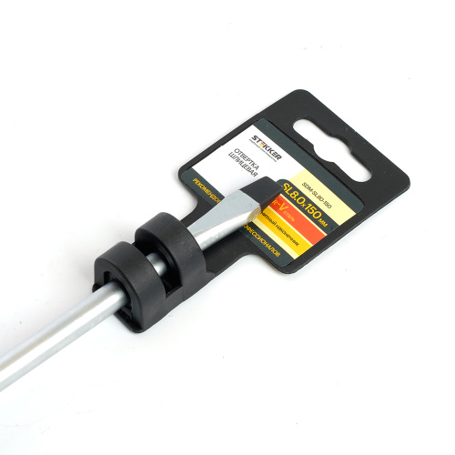 Отвертка шлицевая STEKKER SL 8.0 х 150 мм Cr-V, SDM-SL80-150 фото 6