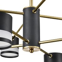 8240/8C COMFI LN26 239 черный/латунь, металл/акрил Люстра потолочная LED GX53 8*7W 220V LANIKA