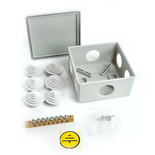 Коробка разветвительная уравнивания потенциалов (КУП) STEKKER EBX20-36-44, 85*85*40мм, 6 вводов, IP44, светло-серая (GE41360) фото 5