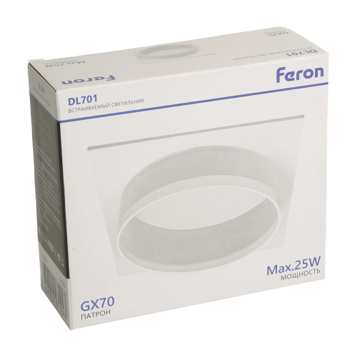 Светильник встраиваемый Feron DL701 потолочный GX70 белый квадрат фото 10
