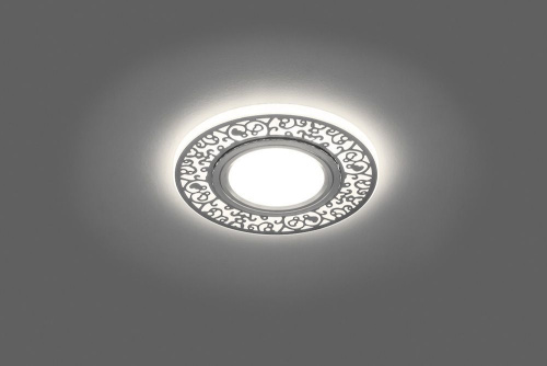 Светильник встраиваемый с белой LED подсветкой Feron CD951 потолочный MR16 G5.3 белый матовый фото 2