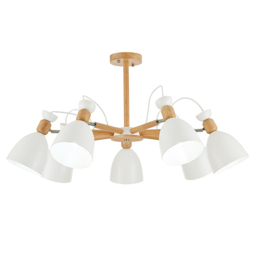 SLE103802-07 Светильник потолочный Светлое дерево, Белый/Белый E27 7*60W BALCAMO фото 8