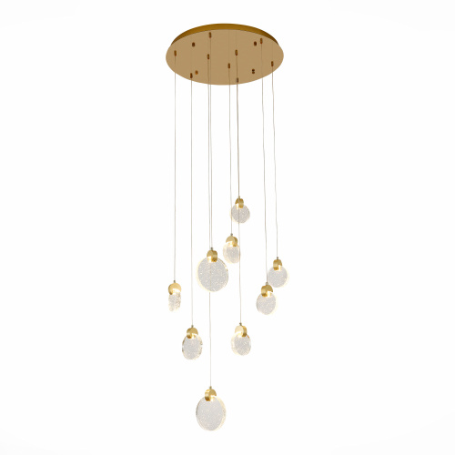 SL6104.203.09 Светильник подвесной ST-Luce Золотистый/Прозрачный,С пузырьками воздуха LED 9*3W 3000K MONTECELIO фото 5