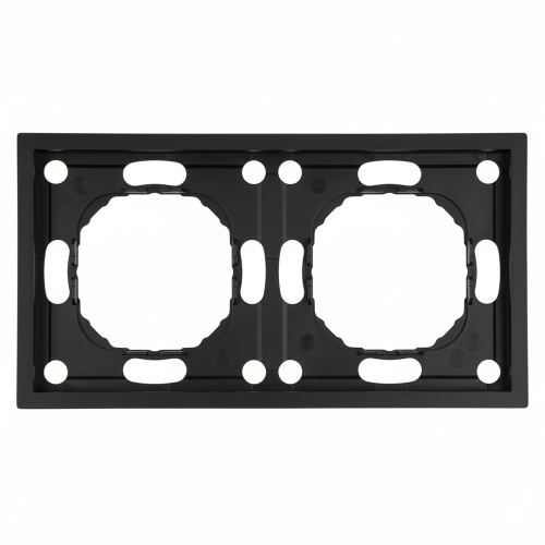 Рамка STEKKER, PFR00-5002-05 2-местная, серия Эмили, черный уголь, soft touch
