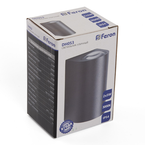 Светильник уличный светодиодный Feron DH053, 2*5W, 800Lm, 3000K, серый фото 5 Светильник уличный светодиодный Feron DH053, 2*5W, 800Lm, 3000K, серый фото 5