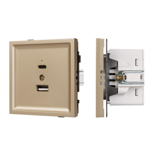 Механизм USB розетки SCT-TENDO-MUAC-SFPL-GD (5V, 3A, QC3) Arlight 054537