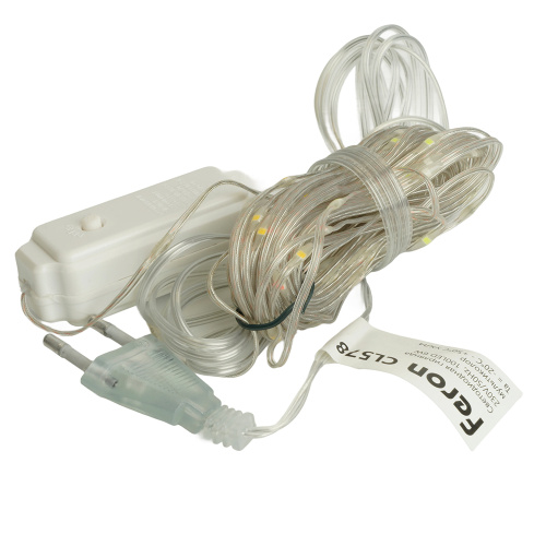 Светодиодная гирлянда Feron CL579 линейная Роса (на плоском проводе) 220V мультиколор c питанием от сети фото 4