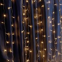 Светодиодная гирлянда Feron CL24 занавес 3*3м  + 3м 2700К статичная, c питанием от сети 230V, белый шнур