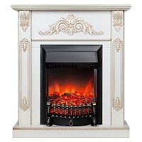 Электрокамин RealFlame Anita WT дуб белый с золотой патиной с очагом Fobos Lux Black