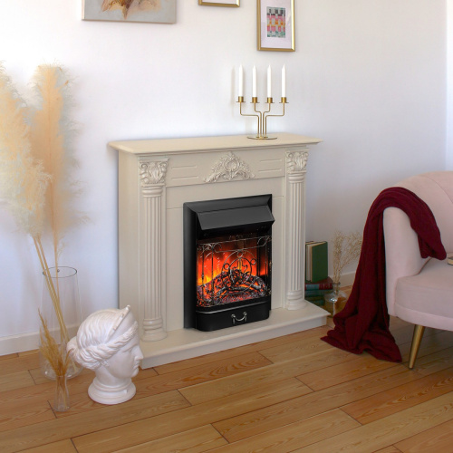 Каминокомплект STEFANIA/ВИОЛА Слоновая кость с очагом Электроочаг MAJESTIC LUX/МАДЖЕСТИК фото 8