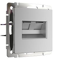 Розетка двойная Ethernet RJ-45 серебряный W1181106