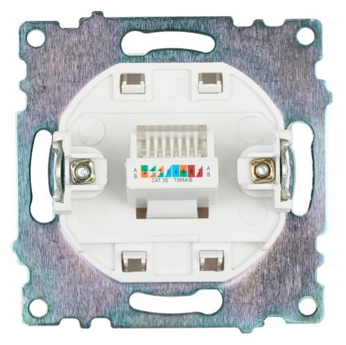 Розетка компьютерная 1-местная RJ-45 (механизм), STEKKER GLS00-7107-01, серия Катрин, белый фото 3