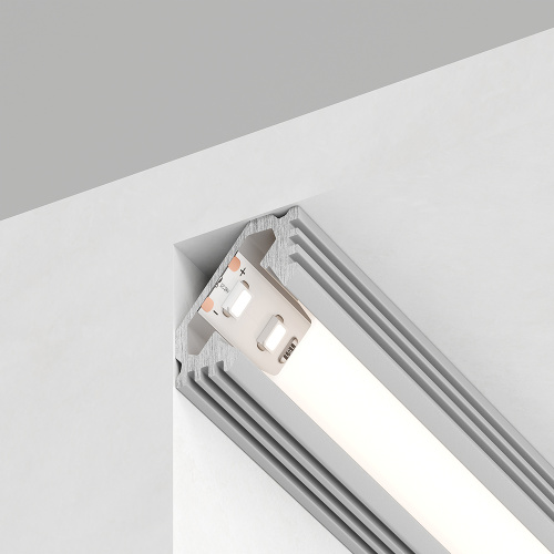 Профиль алюминиевый угловой с фаской, серебро, CAB272