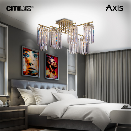 Citilux AXIS CL313283 Люстра хрустальная потолочная Бронза фото 14 Citilux AXIS CL313283 Люстра хрустальная потолочная Бронза фото 14