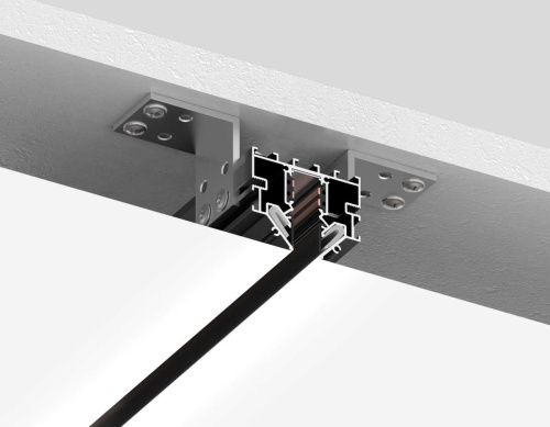 Шинопровод для монтажа в натяжной ПВХ потолок системы крепления Гарпун 2м Ambrella Light TRACK SYSTEM GL1945 фото 5 Шинопровод для монтажа в натяжной ПВХ потолок системы крепления Гарпун 2м Ambrella Light TRACK SYSTEM GL1945 фото 5