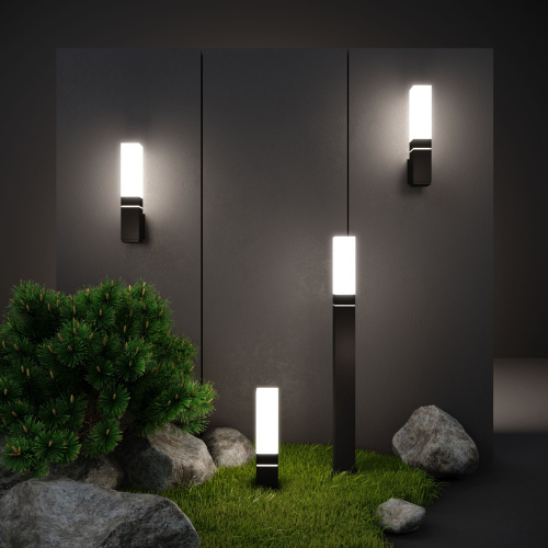 Уличный настенный светодиодный светильник Чёрный IP54 1534 TECHNO LED фото 2