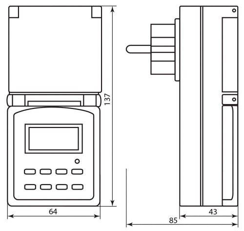 Розетка с таймером Feron TM23 недельная электронная мощность 3500W/16A IP44 фото 6