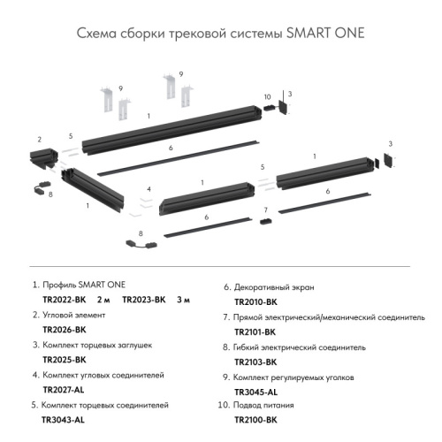Трековый светильник Denkirs SMART ONE | СМАРТ УАН TR2028-BK фото 4
