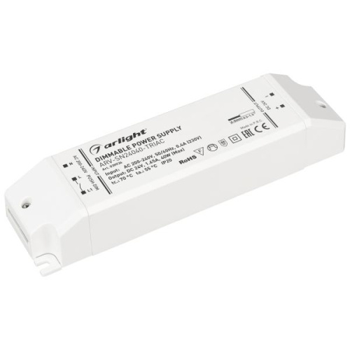 Блок питания Arlight ARV-SN24040-TRIAC 24V 40W IP20 1,65A 030934 Блок питания Arlight ARV-SN24040-TRIAC 24V 40W IP20 1,65A 030934