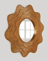 Золотое настенное зеркало "Марайа"