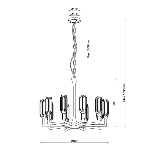 Подвесная люстра Passion Brass FL1219-10P Подвесная люстра Passion Brass FL1219-10P