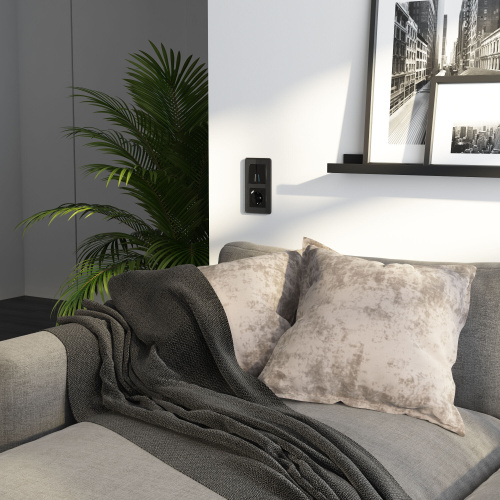 Рамка из стекла на 2 поста Elite черный W0022448 фото 3