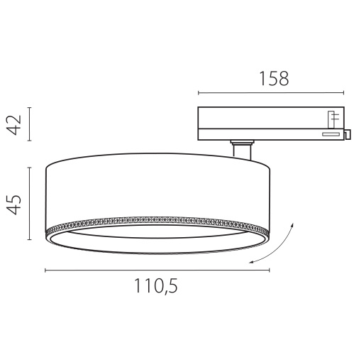 A5646QT60G Светильник ALTA PRO для трековой системы Quattro LED 30W 3510LM 60G БЕЛЫЙ 4000K с адаптером (215646 + 594046 + 215604) фото 4