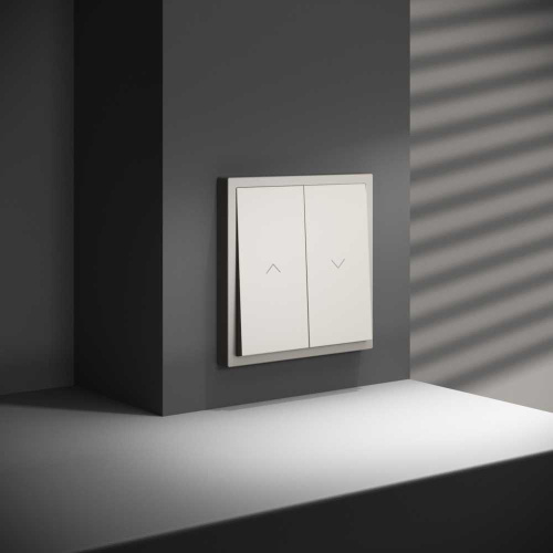 Выключатель встраиваемый Voltum S70 для жалюзи 10А кашемир VLS020703 фото 3