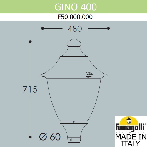 Fumagalli Уличный фонарь на столб FUMAGALLI GINO F50.000.000.AXE27 фото 3