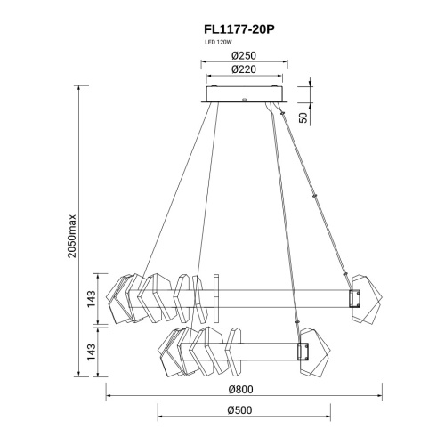 Люстра подвесная Celeste Chrome FL1177-20P фото 2 Люстра подвесная Celeste Chrome FL1177-20P фото 2