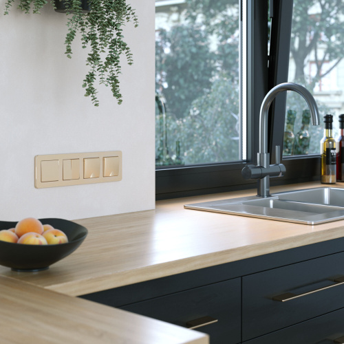 Рамка из металла на 4 поста Platinum шампань W0042611 фото 2