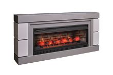 Каминокомплект ДЭНВЕР Серый камень/Белый с очагом Электроочаг JACK-S 45