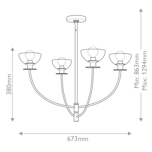 Люстра Alora Mood, Арт. ALM-SYLVIA4-BK-CL фото 2