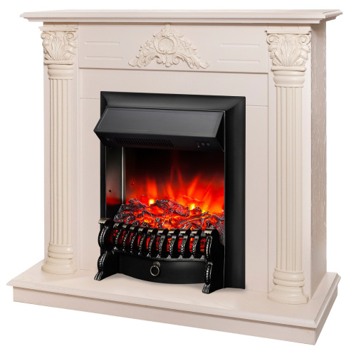 Электрокамин RealFlame Stefania WT айвори с очагом Fobos Lux Black фото 2