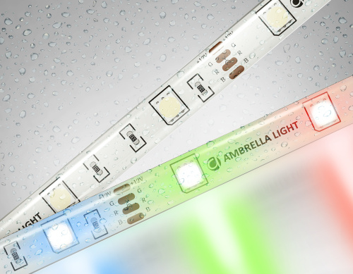 Светодиодная лента 12В 5050 30Led 7.2Вт/м Цветная RGB IP65 5м