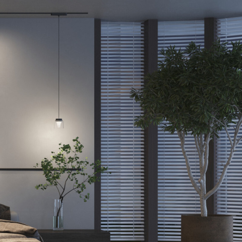 DK5317-BK Светильник для трека Air, серия Hang 3000 со светодиодом, ?90*86mm, 48V DC, 4W, RA?95, 120°, 3000K, IP20, черный, алюминий, стекло, акрил фото 2