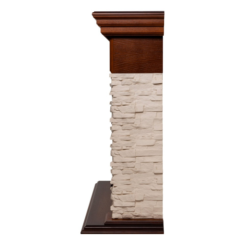 Каминокомплект NEAPOLIS/ЛАНКАСТЕР Светлый орех с очагом Электроочаг MAJESTIC LUX RC/МАДЖЕСТИК С ПУЛЬТОМ фото 4