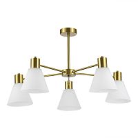 SLE1561-302-05 Светильник потолочный Латунь/Белый E27 5*60W ARKI