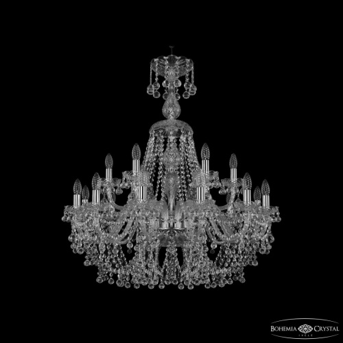 Люстра хрустальная 1409/12+6/300/XL-95 Ni Bohemia Ivele Crystal (Богемия Ивеле Кристалл)