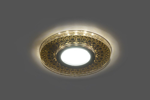 Светильник встраиваемый с LED подсветкой Feron CD981 потолочный MR16 G5.3 прозрачный, золото фото 3