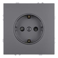 Розетка 1-местная с з/ш, с/з (механизм), СЗК, STEKKER, 250В, 16А, серия Эмили, RST16-5110-10ZK, платиново-серый, soft touch